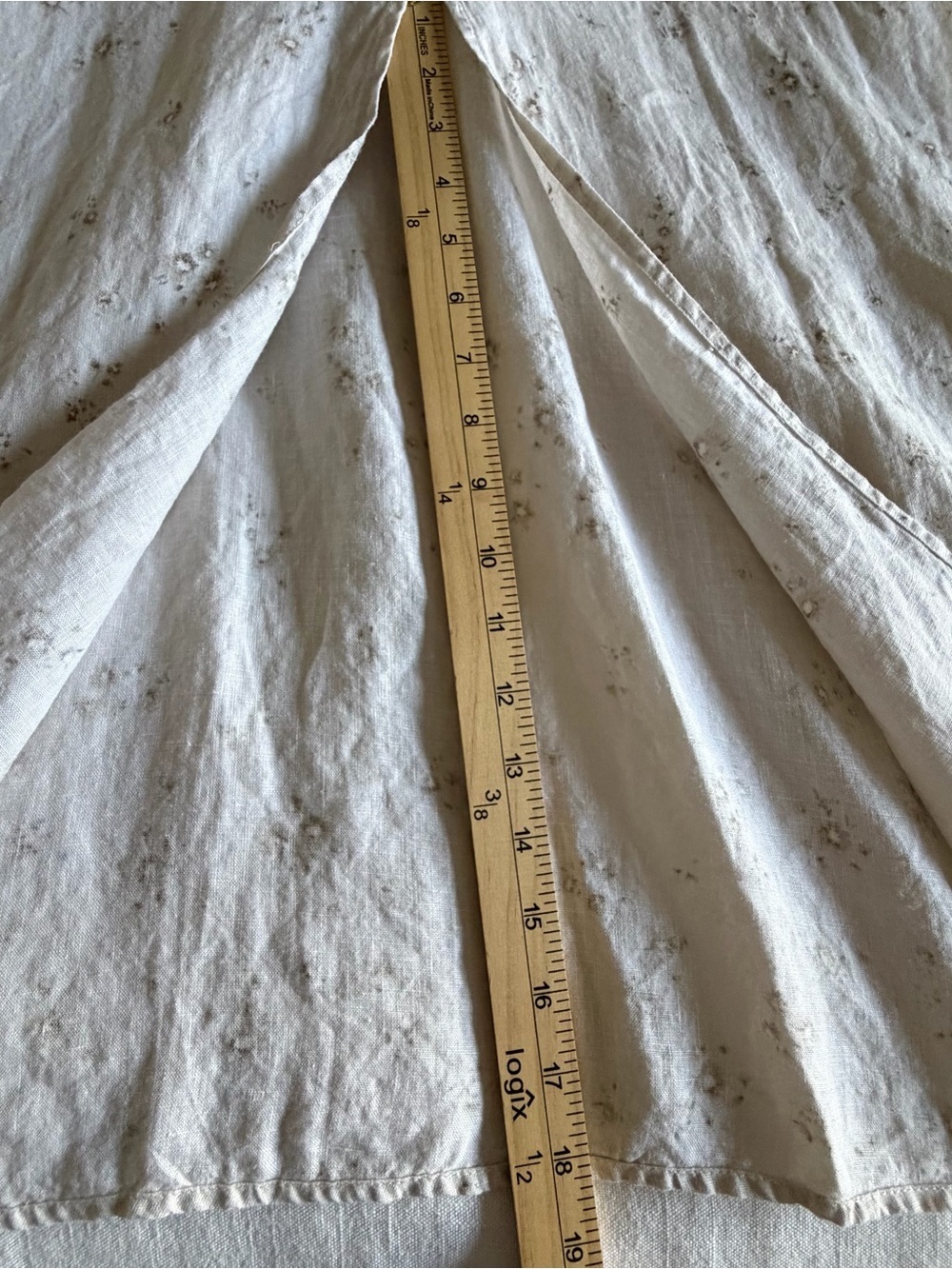 Liz Claiborne Dress Womens 14 Off White Floral Linen Short Sleeve Maxi Sundress - Picture 8 of 13